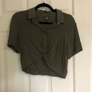 Olive Crop Blouse